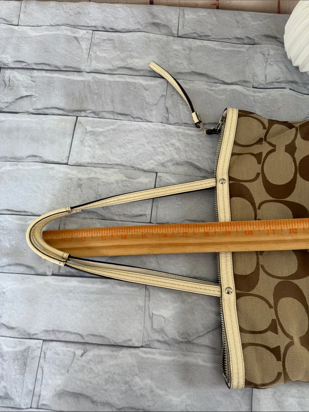 COACH Monogrammed CC handbag tan leather